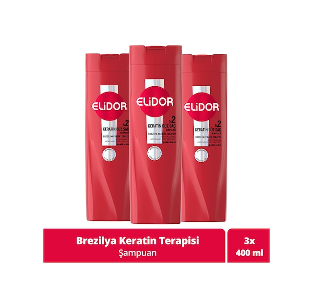 Elidor Brezilya Keratin Terapisi Saç Bakım Şampuanı 3 x 400 ML