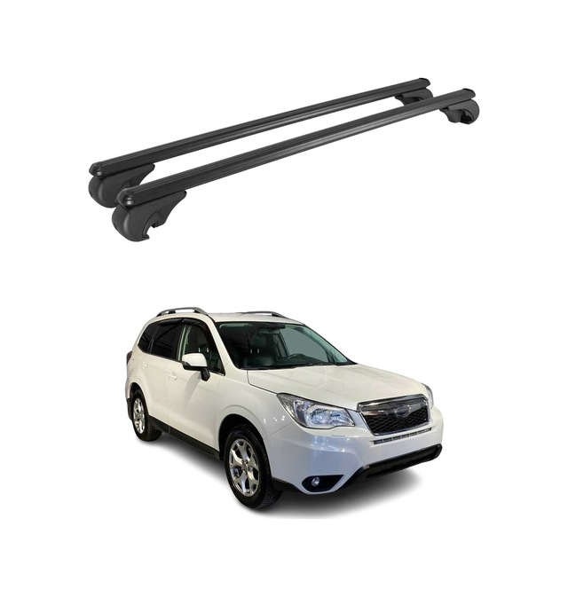 Subaru Forester Iv 2012-2018 Arası Uyumlu Port Bagaj Taşıyıcı Ara Atkı Alüminyum Siyah 2 Parça