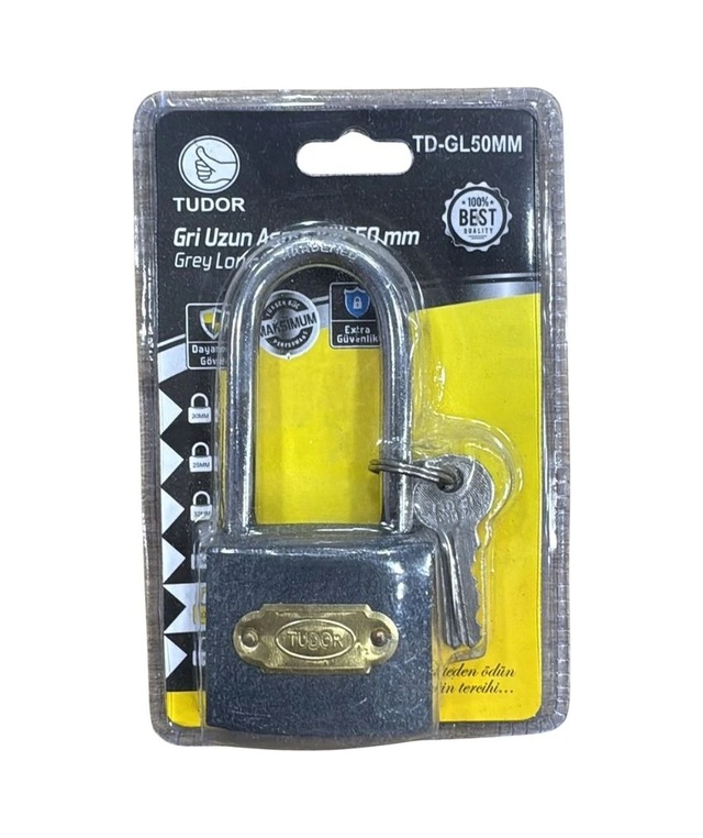 Uzun Gri 50 Mm Blisterli Kilit