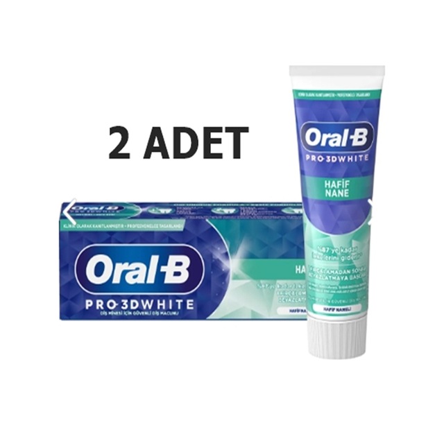 Oral-B Pro 3D White Hafif Nane Diş Macunu 2 x 75 ML