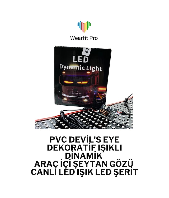 Wearfitpro Pvc Devil S Eye Yapışkanlı Dinamik Işıklı Araç İçi Şeytan Gözü Canlı Led Işık Led Şerit 200 Cm