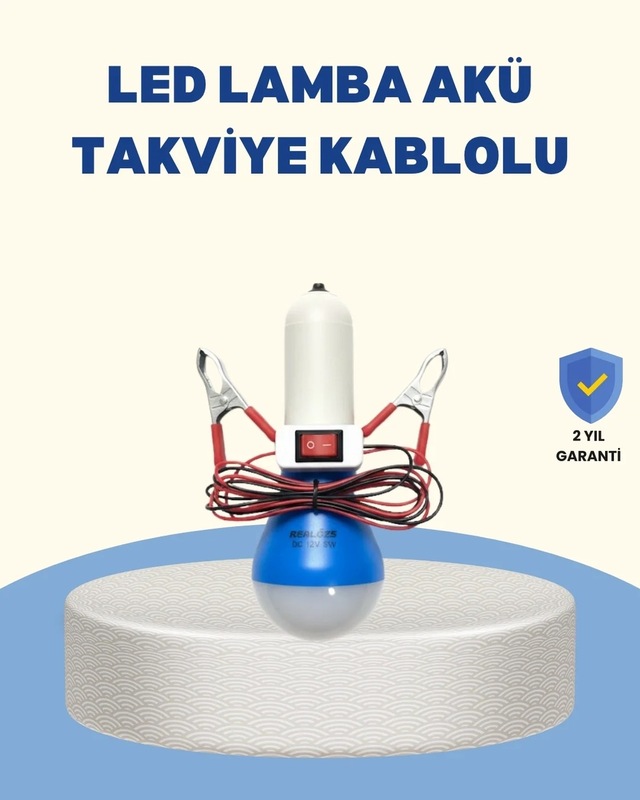 Ers Timsah Kıskaçlı 12v Led Ampul Kamp Ve Acil Durum Lambası