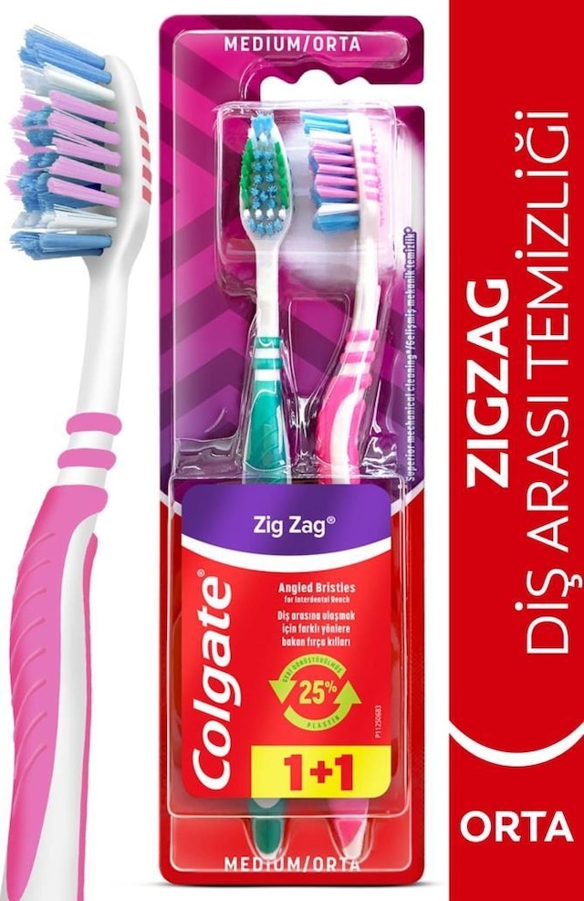 Colgate ZigZag 1 + 1 Diş Fırçası Medium
