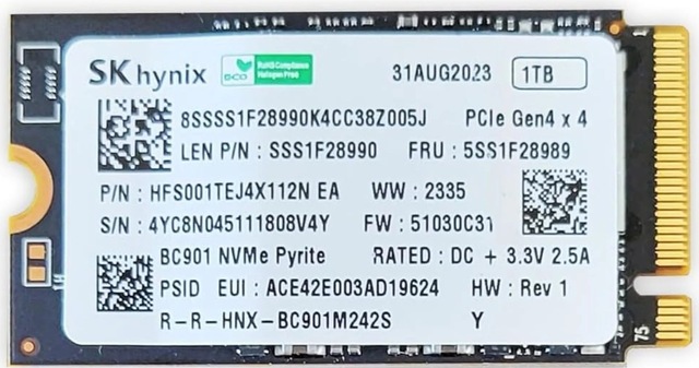 Bory Sk Hynix 1TB NVMe M.2 2242 PCIe 4.0 Okuma 4500 MB/s Yazma 3500 MB/s