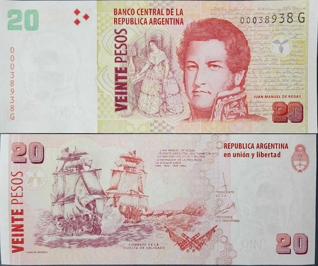 Arjantin 20 Peso 2013 Çil Kondisyon.