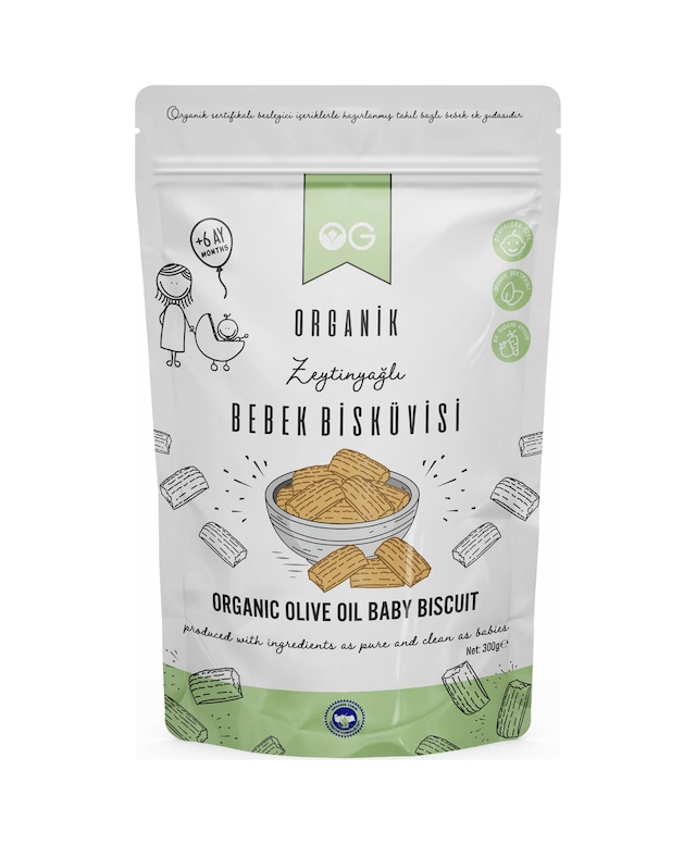 OG natural Organik Bebek Bisküvisi 300 G +6 Ay