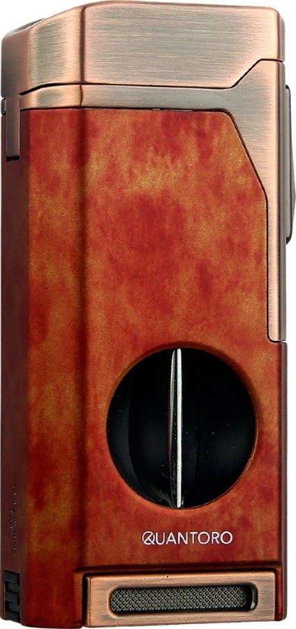 Quantoro Dört Torch Pürmüz V-kesici/delicili Kahverengi Metal Puro Çakmağı - Trz1182