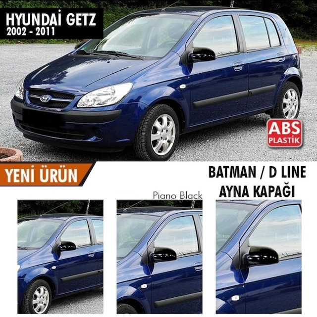 Hyundai Getz (2002 - 2011) Batman Yarasa Ayna Kapağı (parlak Siyah)