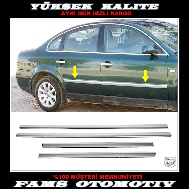 Vw Passat B5 Krom Yan Kapı Çıtası 4 Kapı 1996-2005 Arası P.çelik