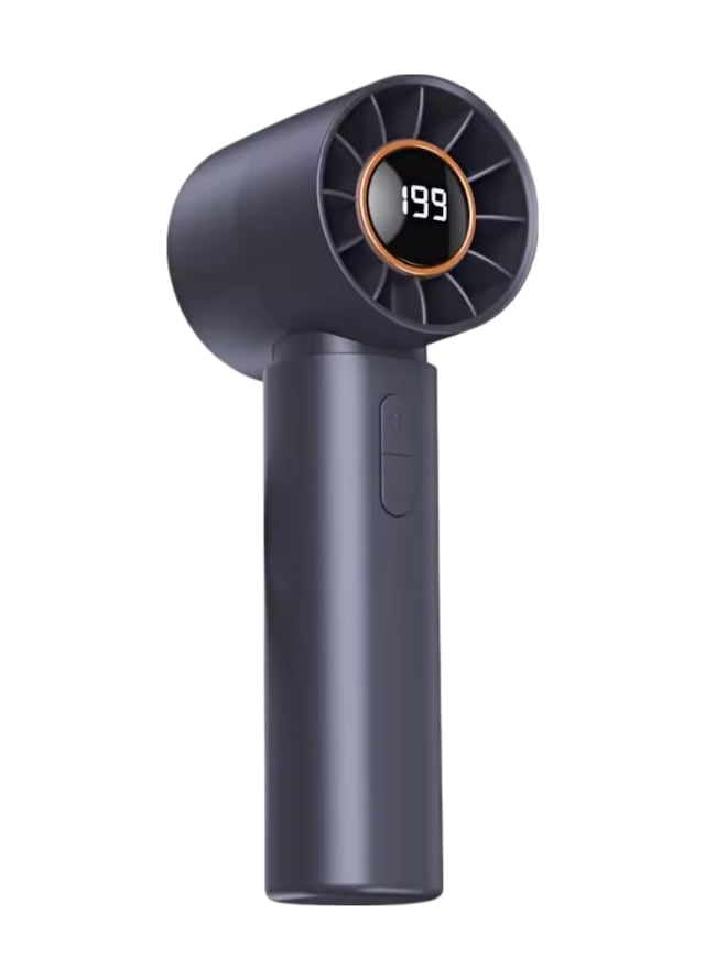 Taşınabililir Mini Usb Şarjlı Turbo Dijital Ekranlı El Vantilatör Fan Soğutucu T12 Gri