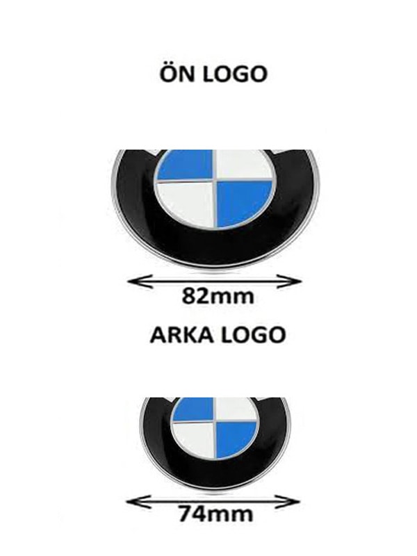 Bmw E46,e90 Kasa Kaput Ve Bagaj Logosu Ön Arka Takım Mavi Beyaz