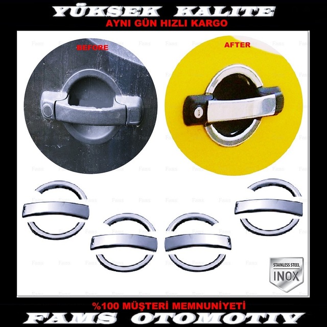 Famsotomotiv Fiat Doblo Krom Kapı Kolu 4 Kapı 2000-2010 P. Çelik