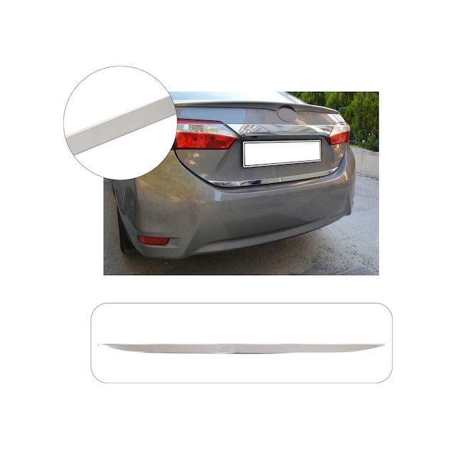 Toyota Corolla Uyumlu 2013-2019 Krom Bagaj Alt Çıtası Paslanmaz Çelik