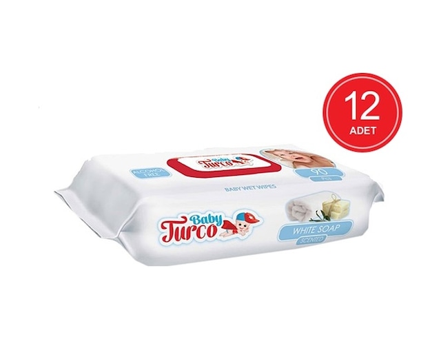 Baby Turco Beyaz Sabun Kokulu Islak Havlu Mendil 12 X 90'Lı