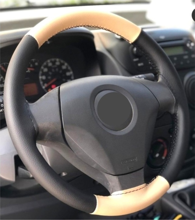 Fiat Linea Iki Renkli Dikmeli Direksiyon Kılıfı Bej-Siyah