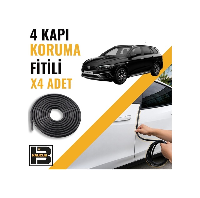 Fiat Egea Cross Station Wagon Kapı Koruma Fitili-4 Kapı-siyah-bm2549