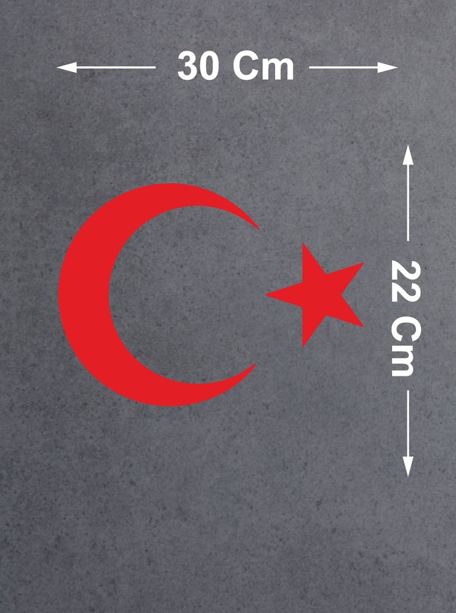 Ay Yıldız Türkiye Türk Bayrağı Sticker Araba Oto Motosiklet Karavan Sticker 00323 30x22 Cm