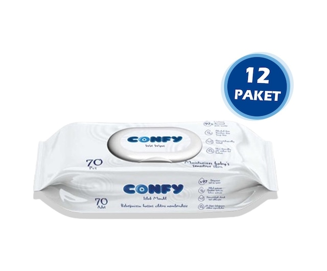Confy Premium Islak Mendil Soft Care 70 Adet X 12 Paket 840 Yaprak