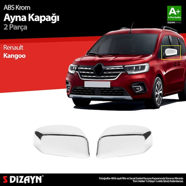 S-dizayn Renault Kangoo 3 Abs Krom Ayna Kapağı 2 Prç 2021 Üzeri