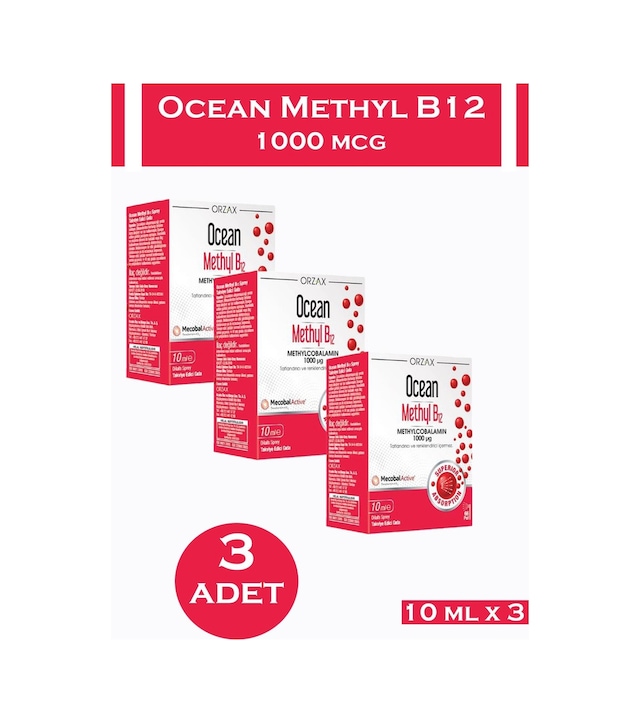 Ocean Methyl B12 1000 Mg 10 ML Sprey 3 Adet