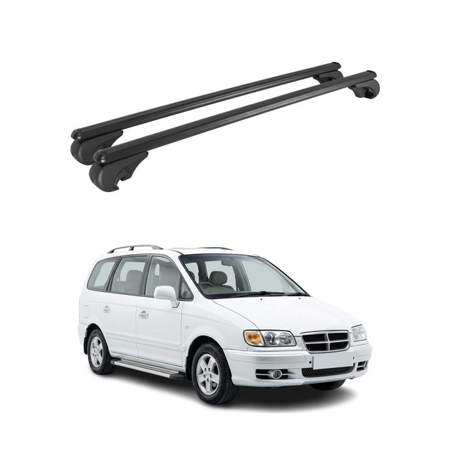 Hyundai Trajet 1999-2008 Arası Uyumlu Port Bagaj Taşıyıcı Ara Atkı Alüminyum Siyah 2 Parça