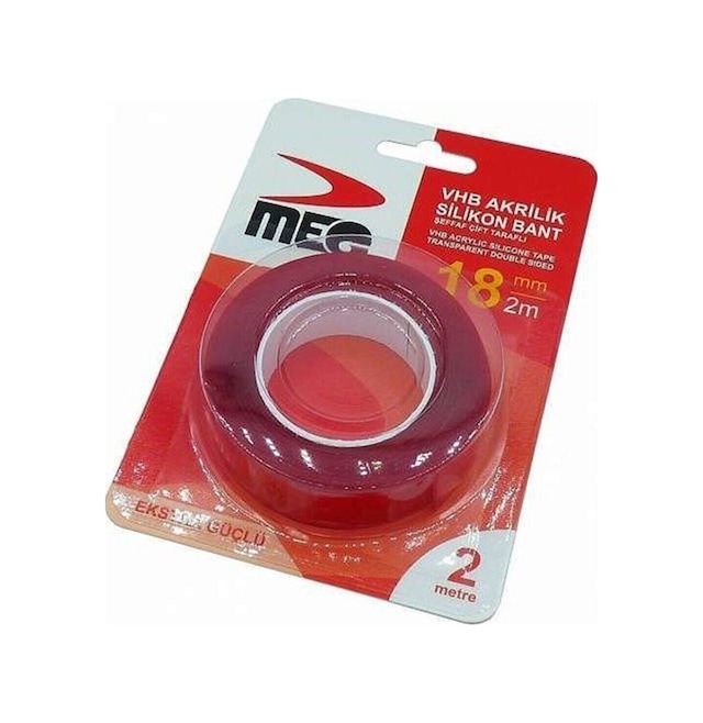 Meg Çift Taraflı Akrilik Silikonize Bant 18 Mm X 2 Metre Belirtilmemiş