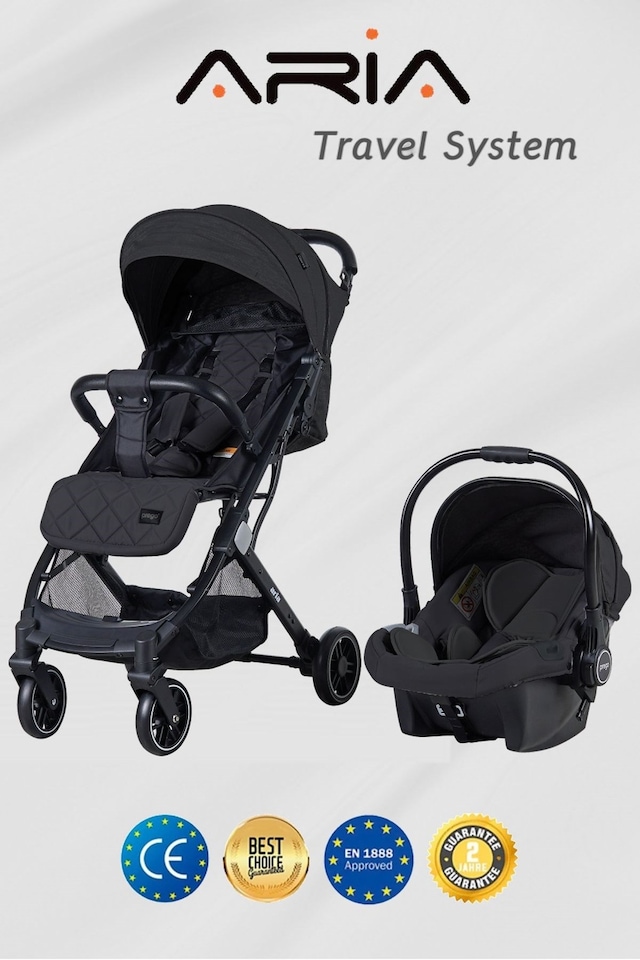 Prego Aria Tek Elle Katlanır Kabin Boy Travel Sistem Bebek Arabası