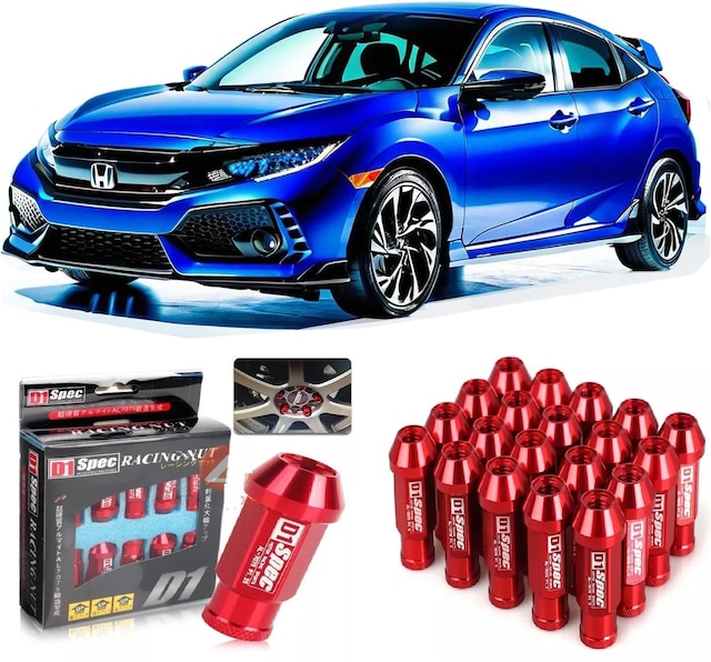 Honda Civic Fc5 2016- Bijon Takımı Kırmızı 20 Adet D1 Spec
