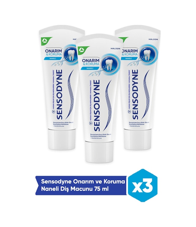 Sensodyne Onarım ve Koruma Diş Macunu 3 x 75 ML