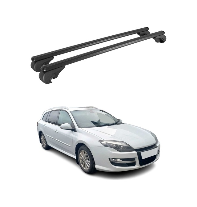 Renault Laguna Iıı Grandtour 2008-2015 Arası Uyumlu Port Bagaj Taşıyıcı Ara Atkı Alüminyum Siyah 2 Parça
