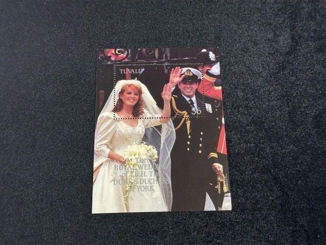 Blok Pul Tuvalu 1986 Royal Wedding Prince Andrew Sarah Ms Mnh Um Unmounted Mint Teşhir Ürün