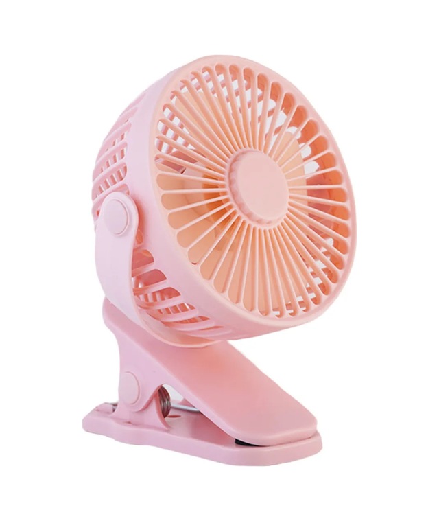 3 Kademe Şarjlı Mandallı 360 Taşınabilir Fan Vantilatör Jh-006 Pembe