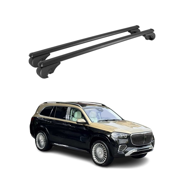 Mercedes Gls X167 2020-2027 Arası Uyumlu Port Bagaj Taşıyıcı Ara Atkı Alüminyum Siyah 2 Parça