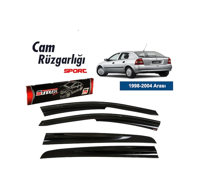 Opel Astra G 1998-2004 Mugen Tip Cam Rüzgarlık 4Lü Ön Ark Sunplex