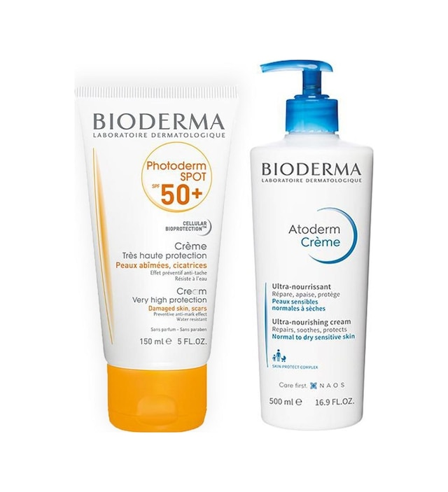 Bioderma Photoderm Spot SPF50+ 150ml + Bioderma Atoderm Cream 500ml Set