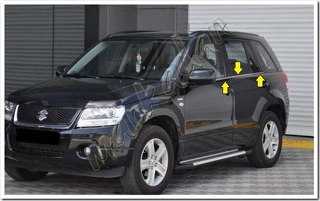 Markadan Suzuki Grand Vitara Krom Cam Çıtası 2006-2011 4 Parça Pa