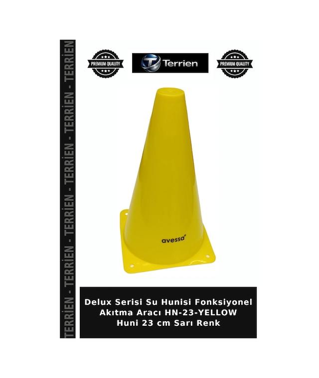 Premium Hn-23-yellow Huni 23 Cm Sarı Renk Akıtma Aracı Su Hunisi Pratik Mutfak