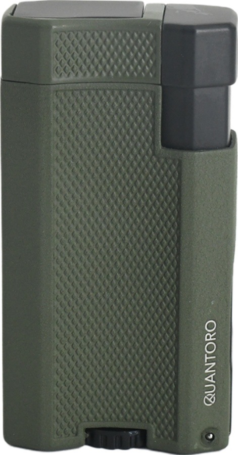 Quantoro Çift Torch Pürmüz Yeşil Metal Puro Çakmağı - Trz1076