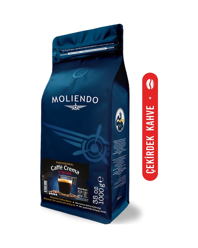 Moliendo Professional Caffe Crema Strong Çekirdek Kahve 1 KG