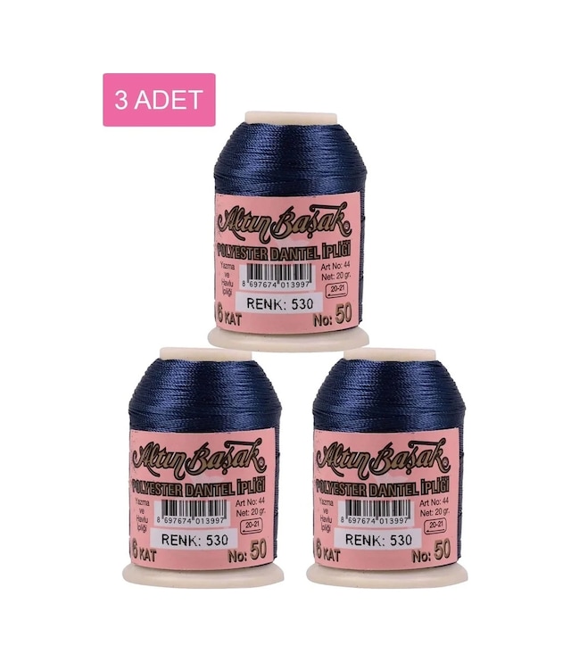 Ers 3 Adet Altınbaşak Oya Ve Dantel İpi 20 Gr - Royaleks - No: 530