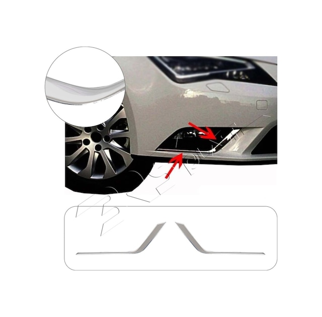 Seat Leon Uyumlu 2012-2020 Krom Sis Çerçevesi 2 Parça Paslanmaz Çelik