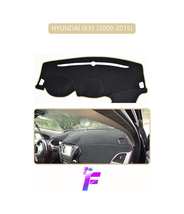 Hyundai İx35 2009-2015 Uyumlu Torpido Örtüsü Kolay Montaj Yansıma Önleyici Tam Koruma G55 Torpido Halısı