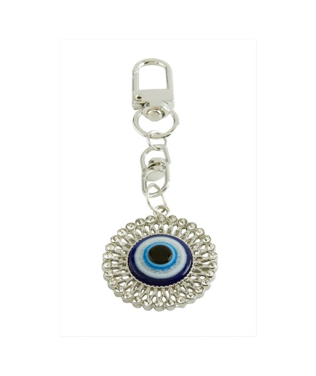 Nazar - 278 - Taşlı Anahtarlık - Spt-gld - Gümüş Rengi