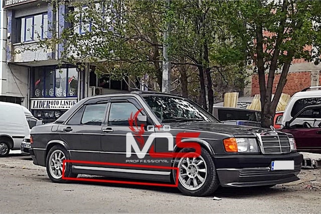Mercedes 190e Uyumlu Marşpiyel Sağ Sol Takım Fiberglass Boyasız