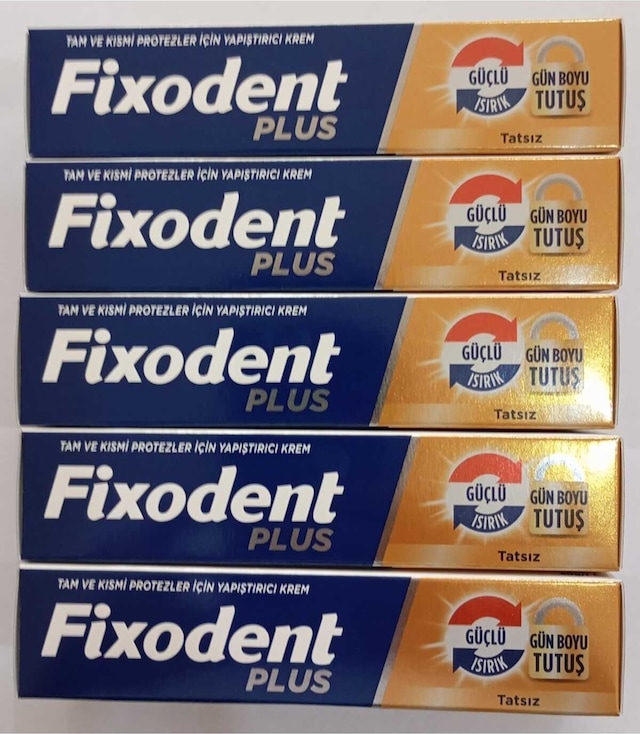 Diş Protez Yapıştırıcı Krem Plus Güçlü Tutuş 40 Gr X5 Adet