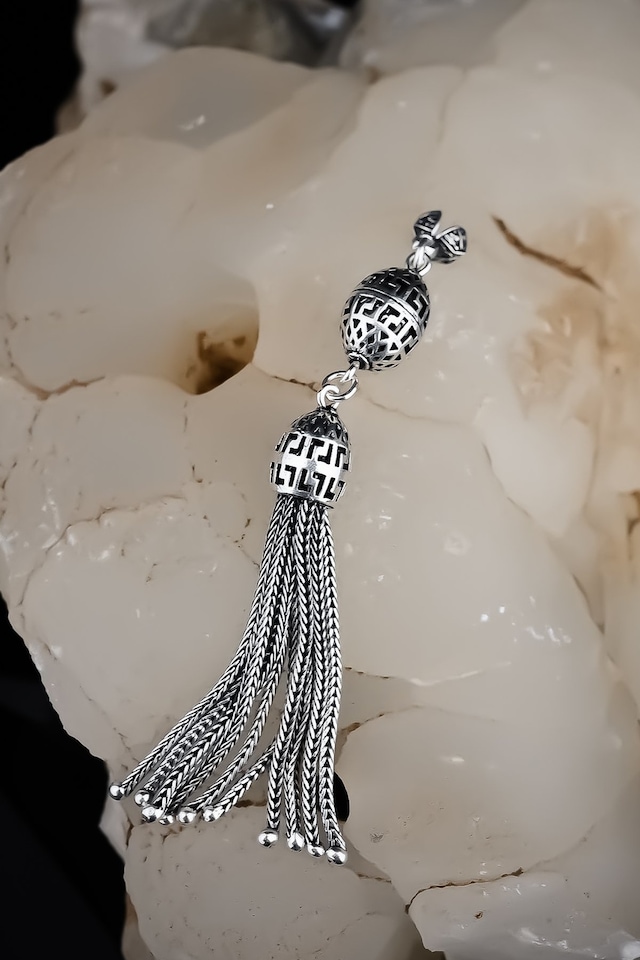 Encili Silver 925 Ayar Gümüş Sallantılı Tesbih Püskülü