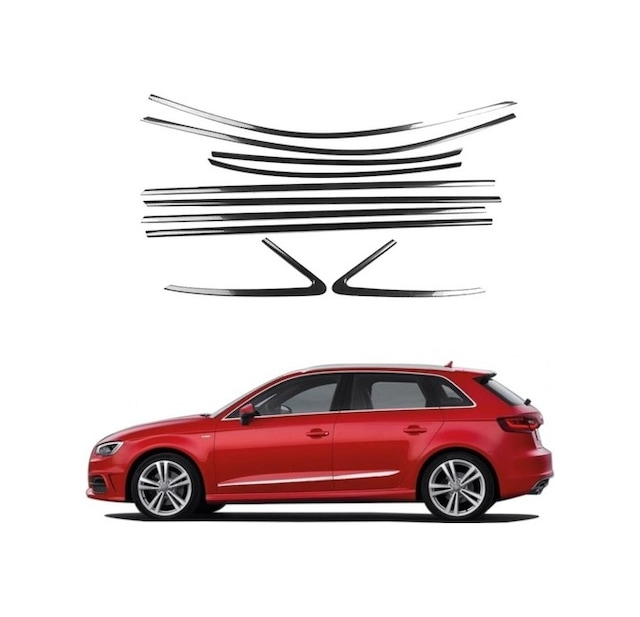 Audi A3 Hb Krom Cam Çıtası Çerçevesi 2013-2020
