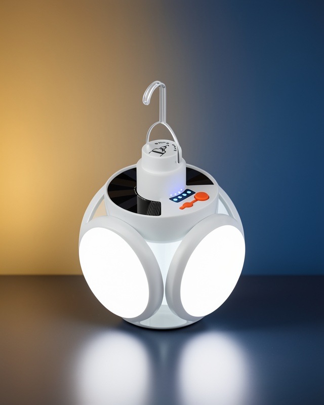 Güneş Enerjili Katlanabilir Led Kamp Lambası 5 Kanatlı