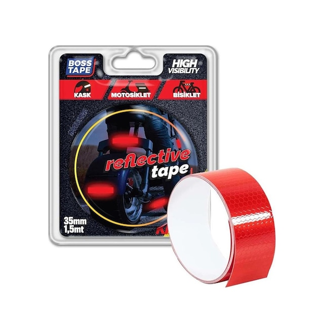 Boss Tape Reflektif Bant Kırmızı 35mmx1,5mt Bt-090
