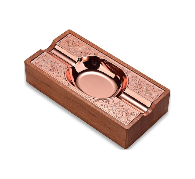 Cigarloong Damascus Ahşap Puro Küllüğü Rosegold 2li